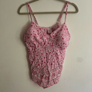 No Boundaries Floral and Paisley Print Hankerchief Top